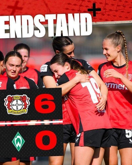 勒沃庫森女足6-0云達(dá)不來梅女足,沈夢露首發(fā)出場59分鐘